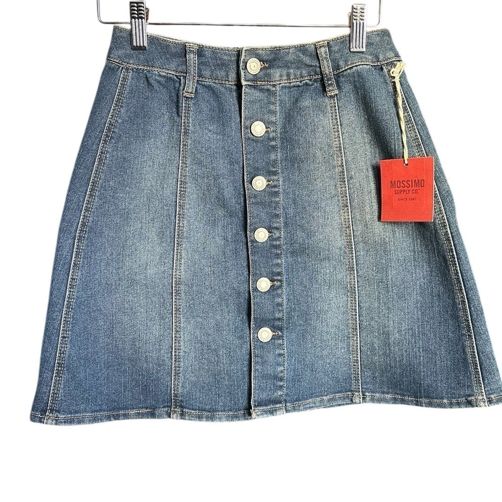 Mossimo Supply Co. Stretch Denim Mini Skirt Size: 0